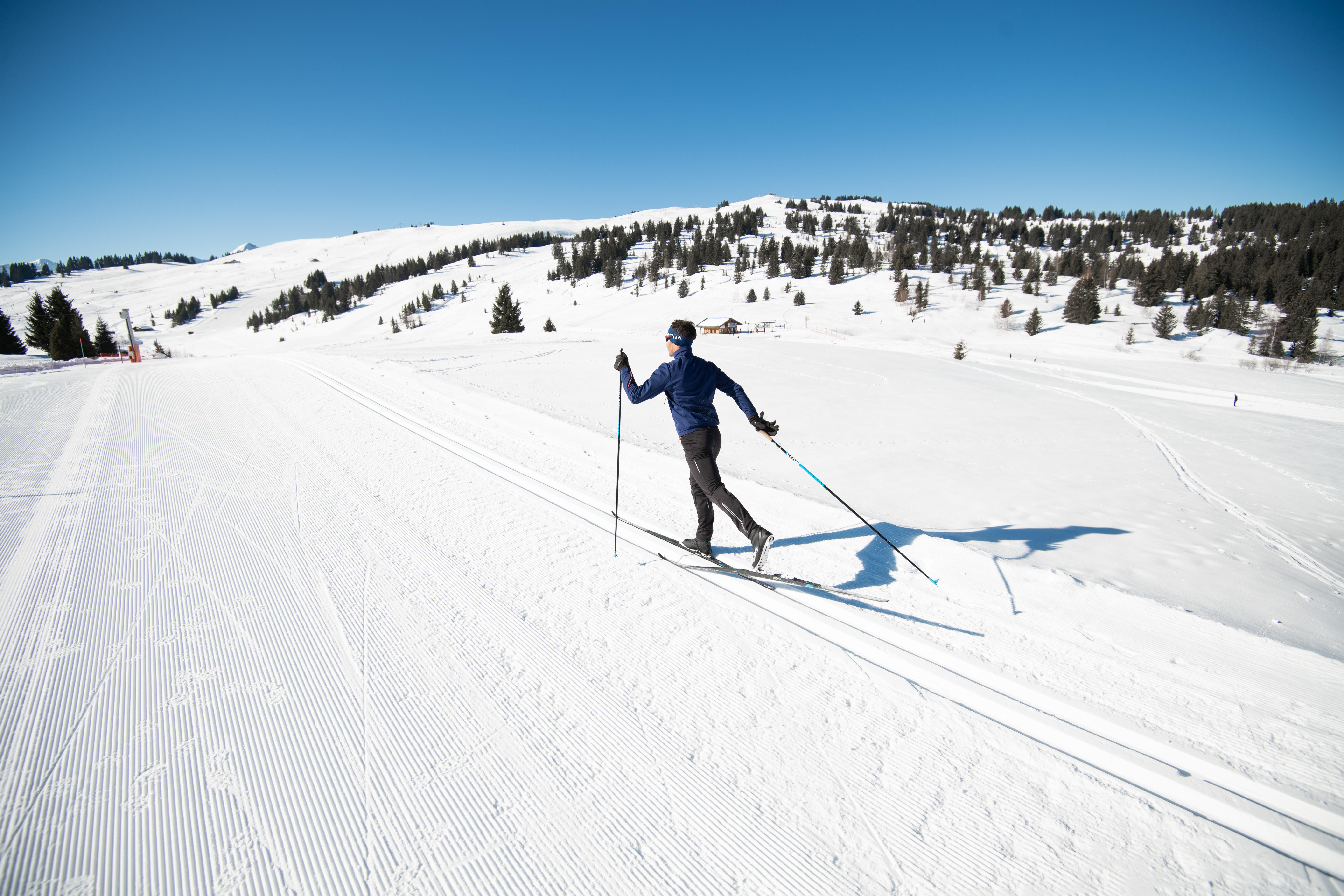 Cross-Country Skis with Xcelerator Bindings - XC S 550 Skins Medium Camber - INOVIK