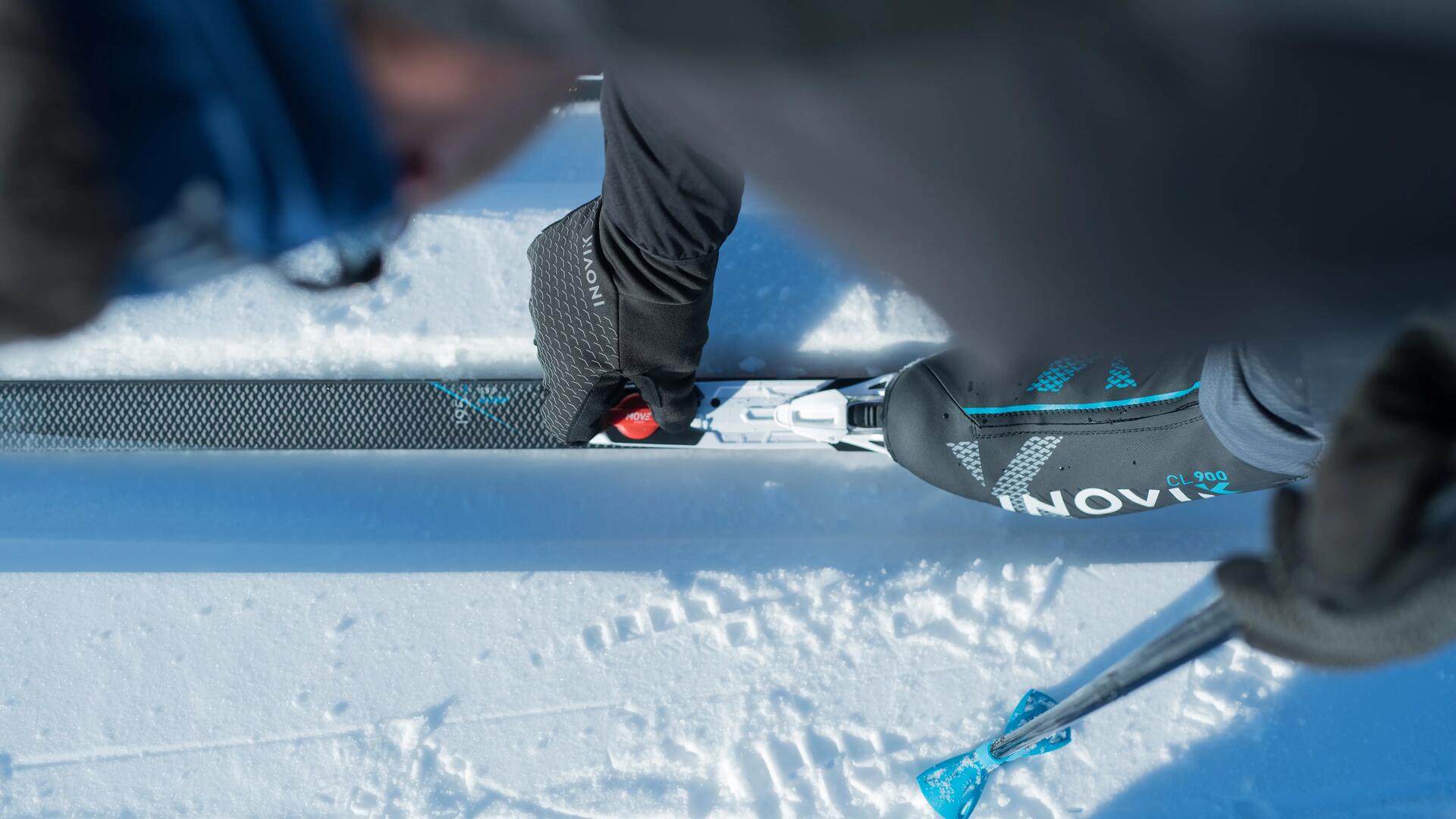 manutenção skis de fundo clássicos de encerar