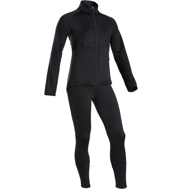 GIRL EDUCATIONAL GYM COLD WEATHER APP Fitness and Gym - S500 Girls' Tracksuit - Black DOMYOS - Gym Activewear