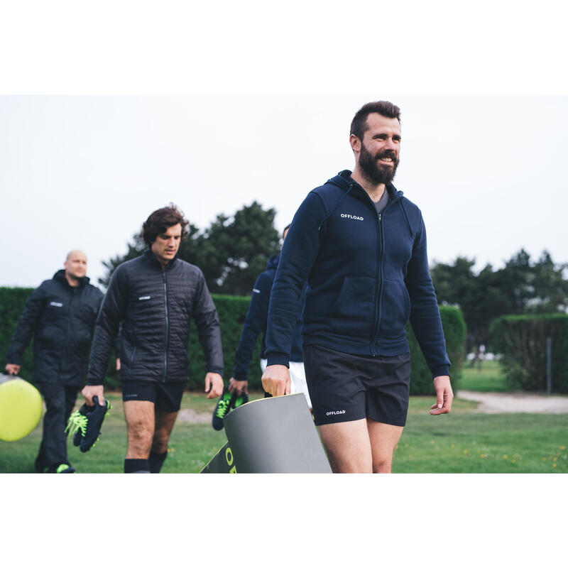 Şort rugby R100 Negru Adulți