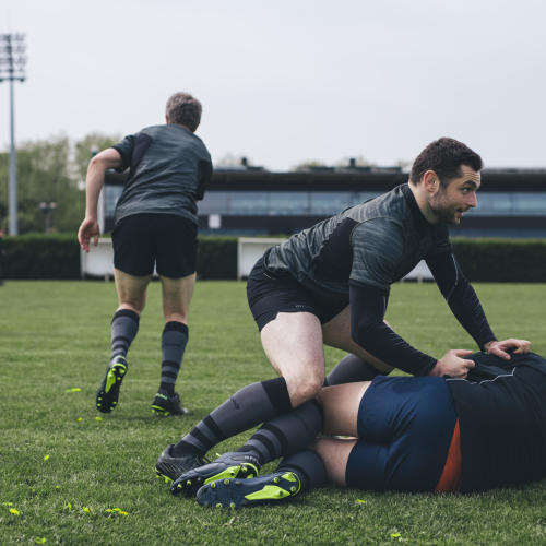 SHORT DE RUGBY R500 HOMME NOIR