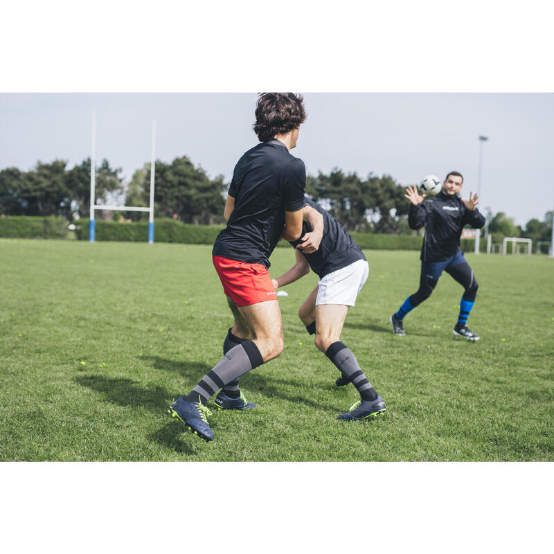 Şort rugby R100 Alb Adulți