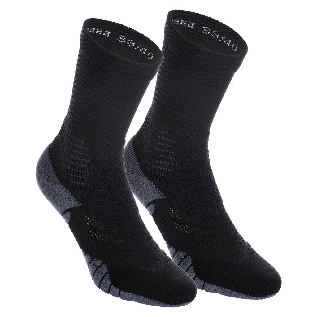 Men's/Women's Mid-Rise Basketball Socks SO900 - Black