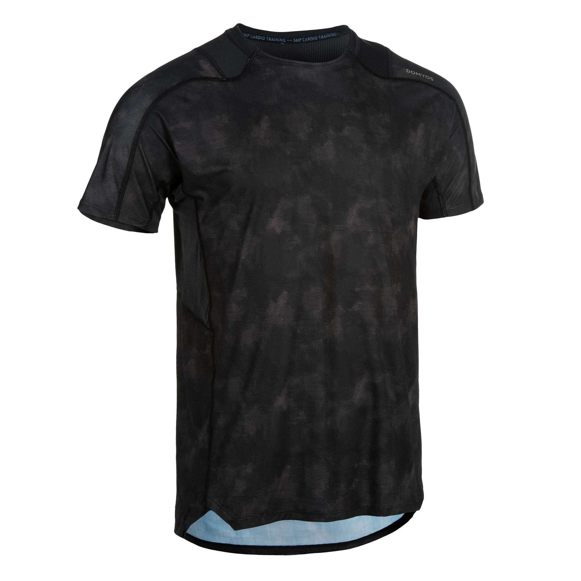 Domyos T Shirt Voor Cardiofitness Heren Fts 500 Grijszwart Aop domyos kopen in de aanbieding