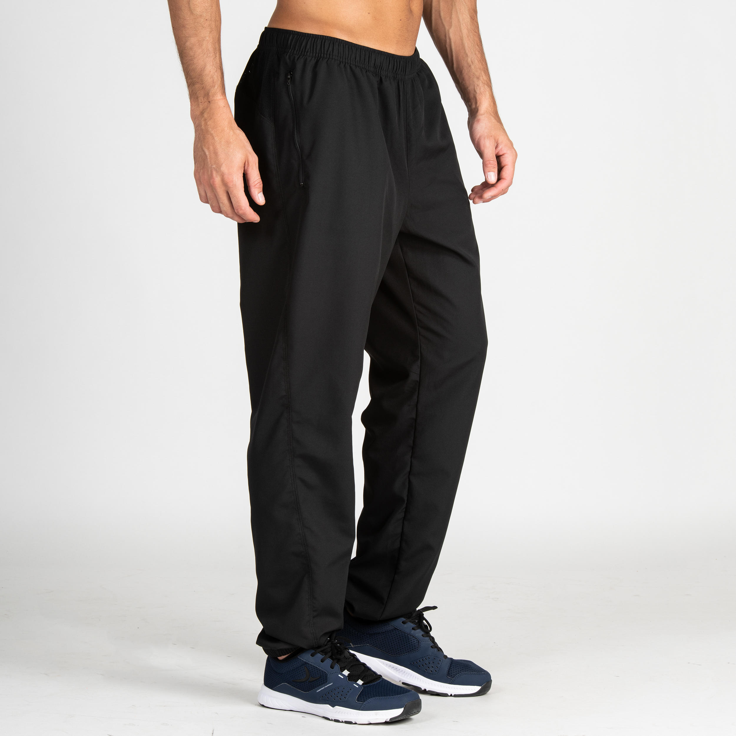 Mens Gym Track Pants Regular Fit Joggers 560 With Side Panel BlueWhite