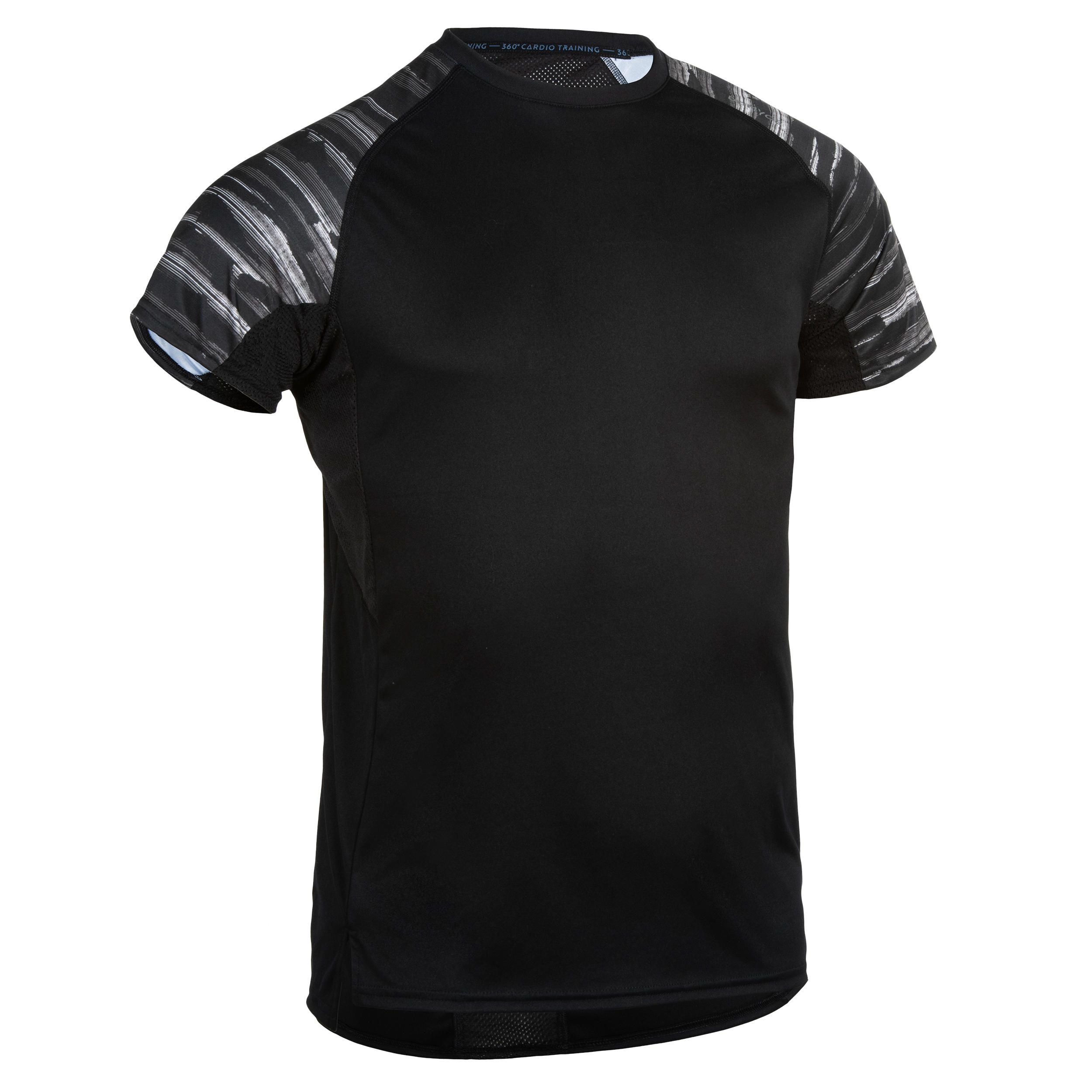 

FTS 120 Fitness Cardio Training T-Shirt - Black/Sleeve Print