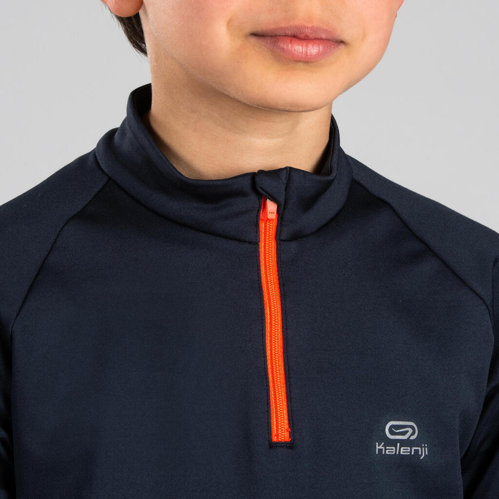 Laufshirt langarm Essential Kinder dunkelgrau