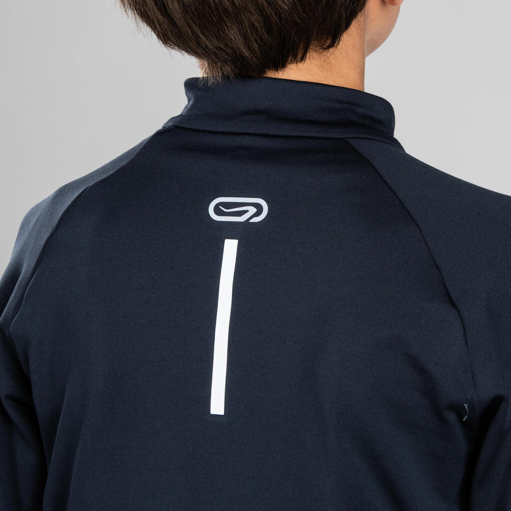 Laufshirt langarm Essential Kinder dunkelgrau