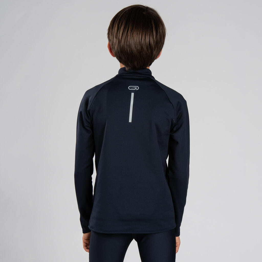 Laufshirt langarm Essential Kinder dunkelgrau