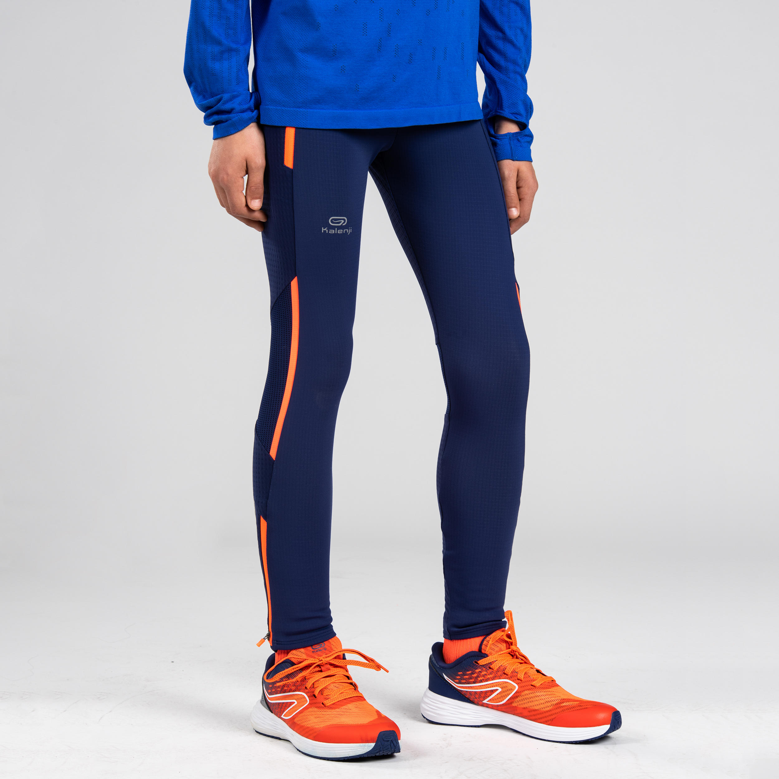 Kids' Athletics Tights Kiprun - Blue Red 3/14