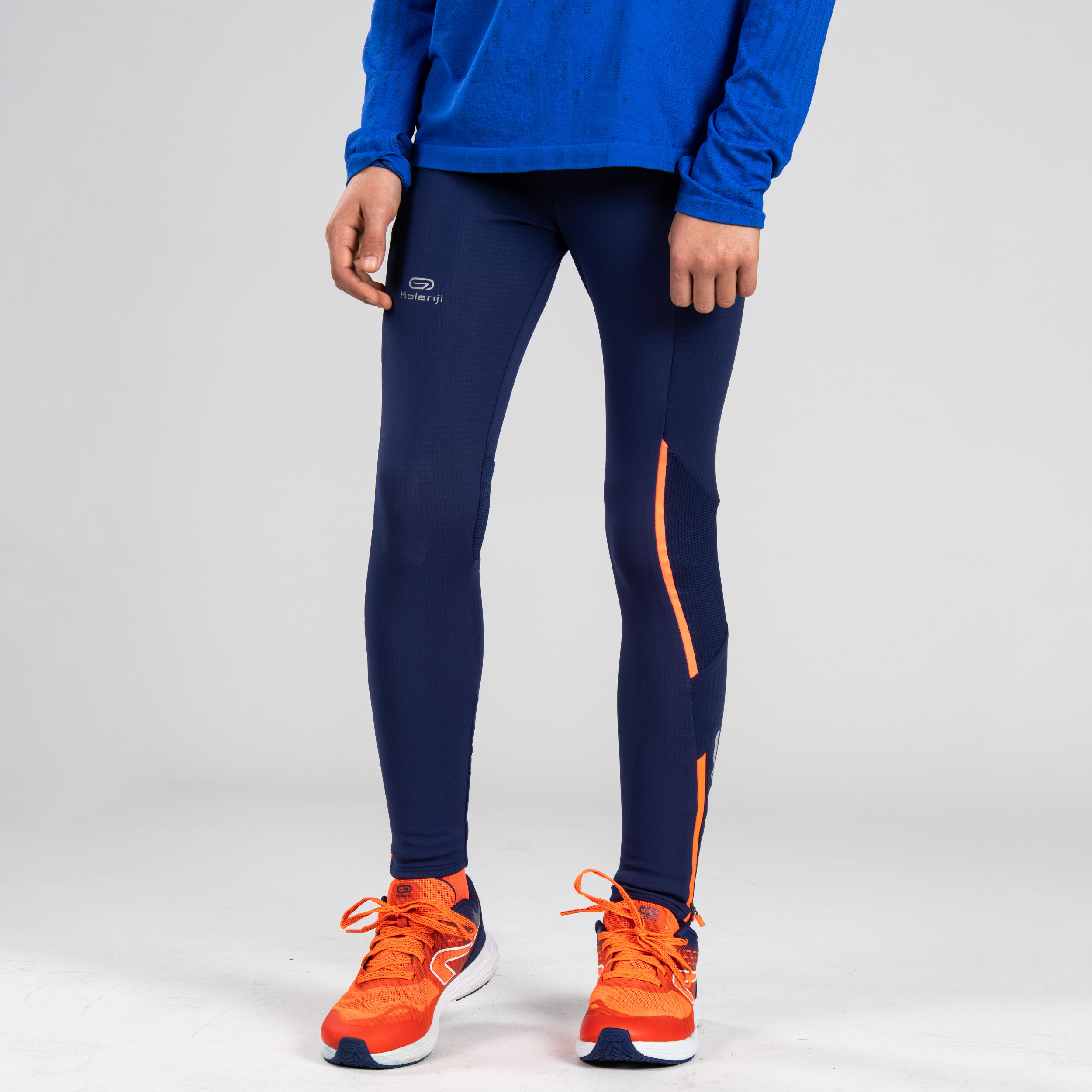 Kids' Athletics Tights Kiprun - Blue Red 2/14