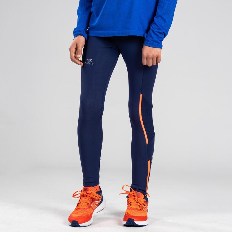 Pantaloni atletica bambino KIPRUN azzurro-rosso