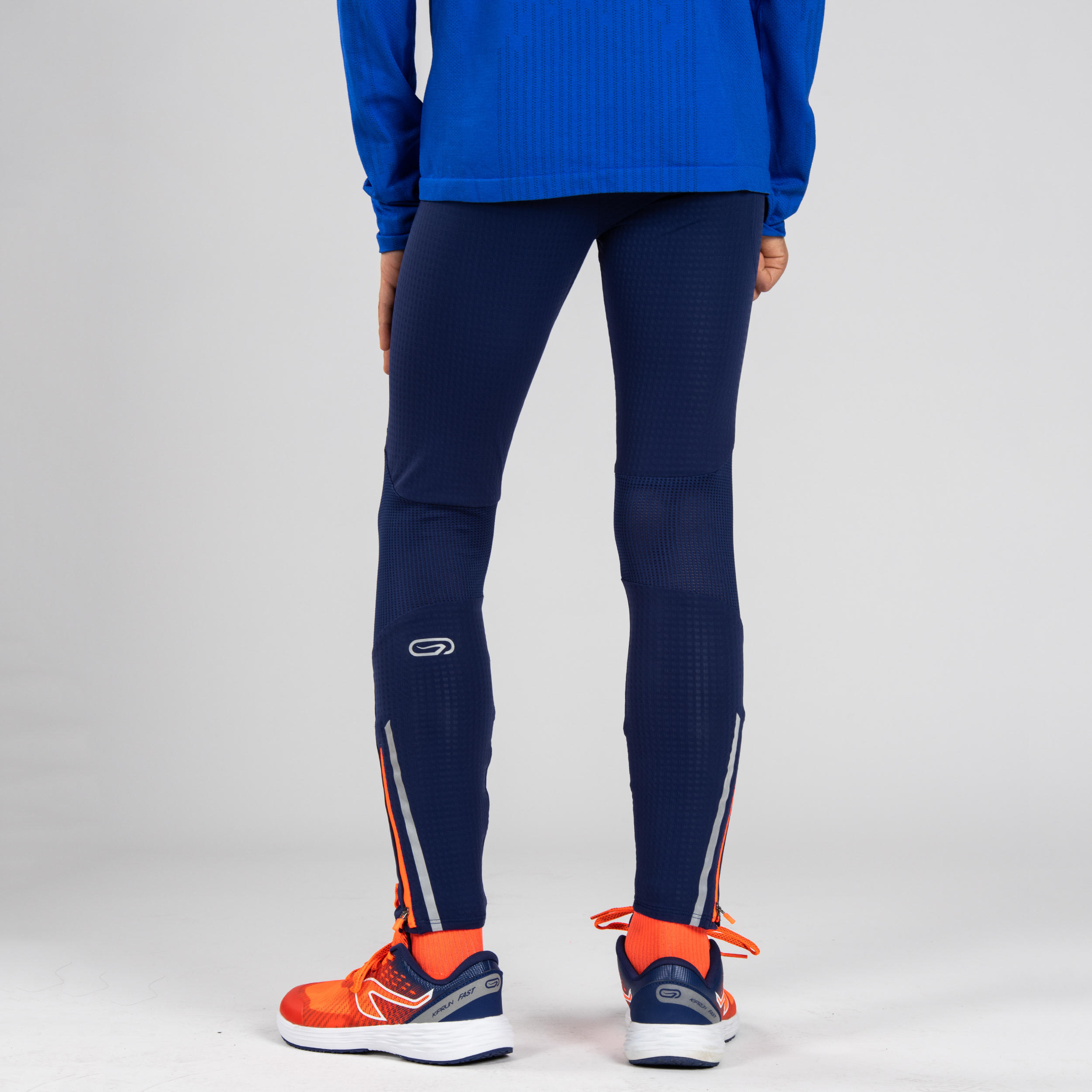 Kids' Athletics Tights Kiprun - Blue Red 4/14