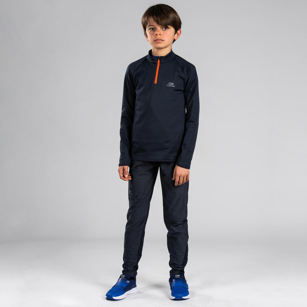 PANTALONE ZA ATLETIKU WARM DEČJE - SIVO/NEONSKI NARANDŽASTE