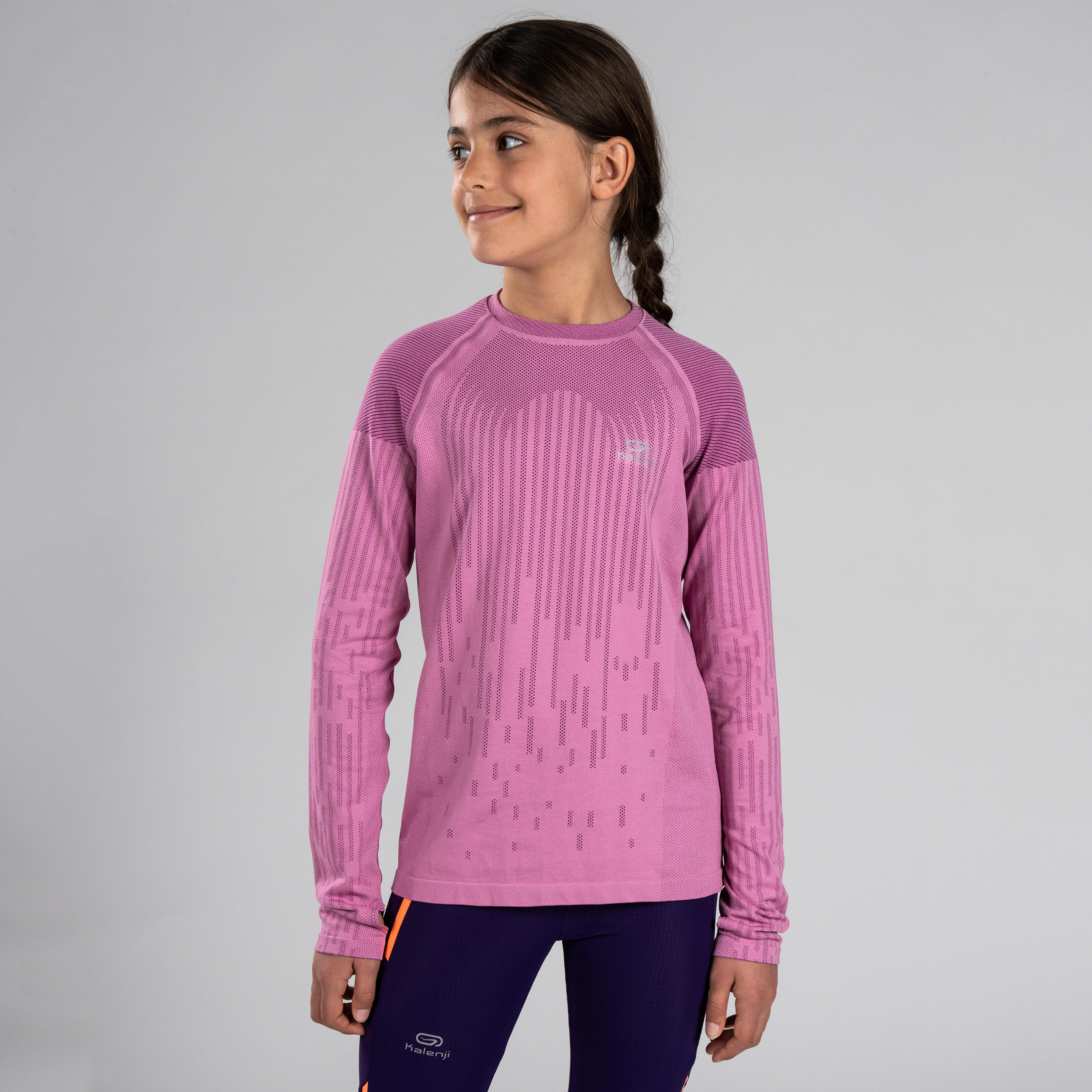 GIRLS' ATHLETICS LONG-SLEEVED JERSEY SKINCARE - PINK 2/11