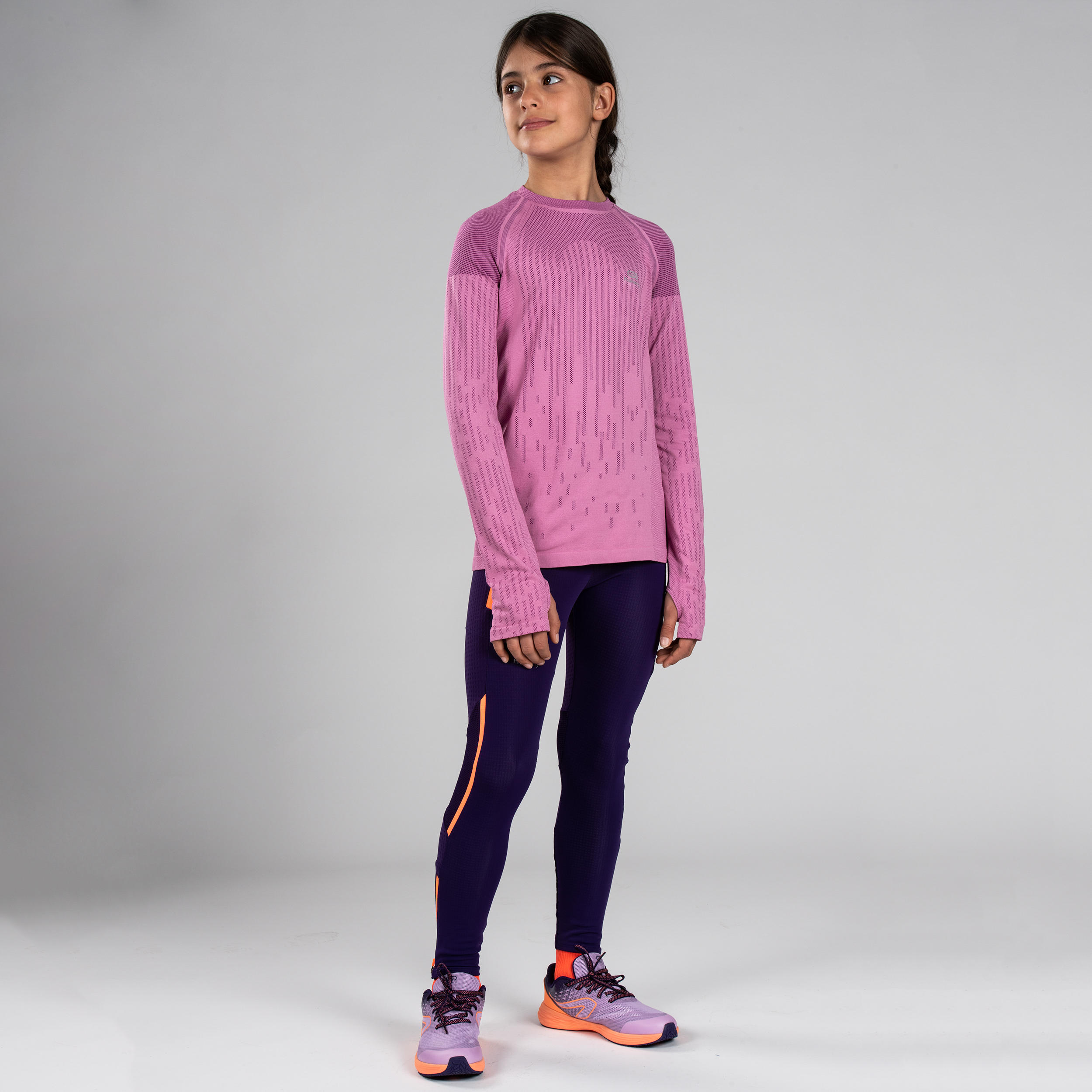 GIRLS' ATHLETICS LONG-SLEEVED JERSEY SKINCARE - PINK 8/11