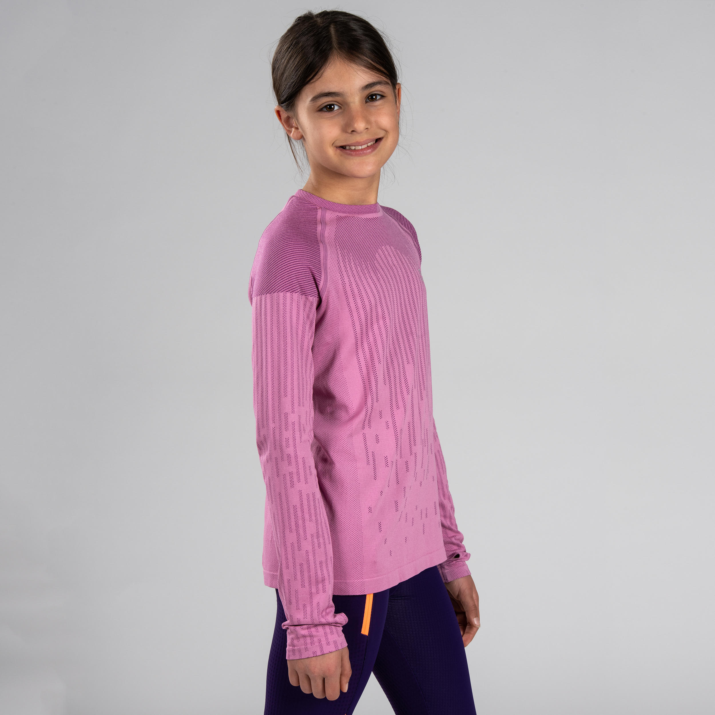 GIRLS' ATHLETICS LONG-SLEEVED JERSEY SKINCARE - PINK 3/11