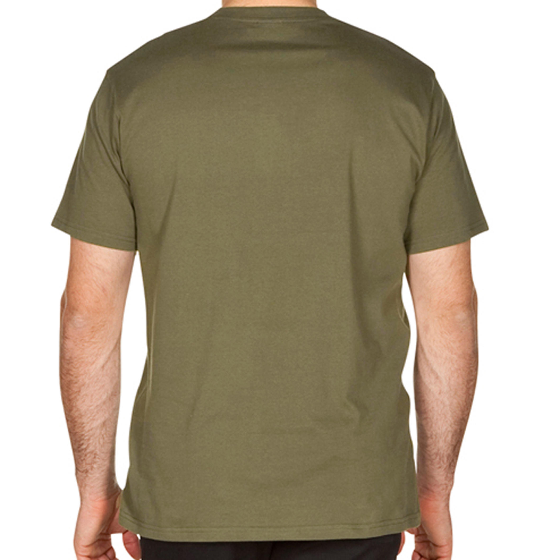 Camiseta Manga Corta Hombre Caza Solognac 100 Algodón Verde 2/10