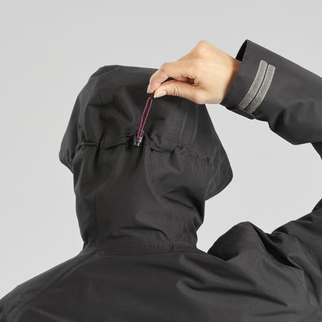 Жіноча куртка 3-в-1 Travel 500 для трекінгу - Чорна