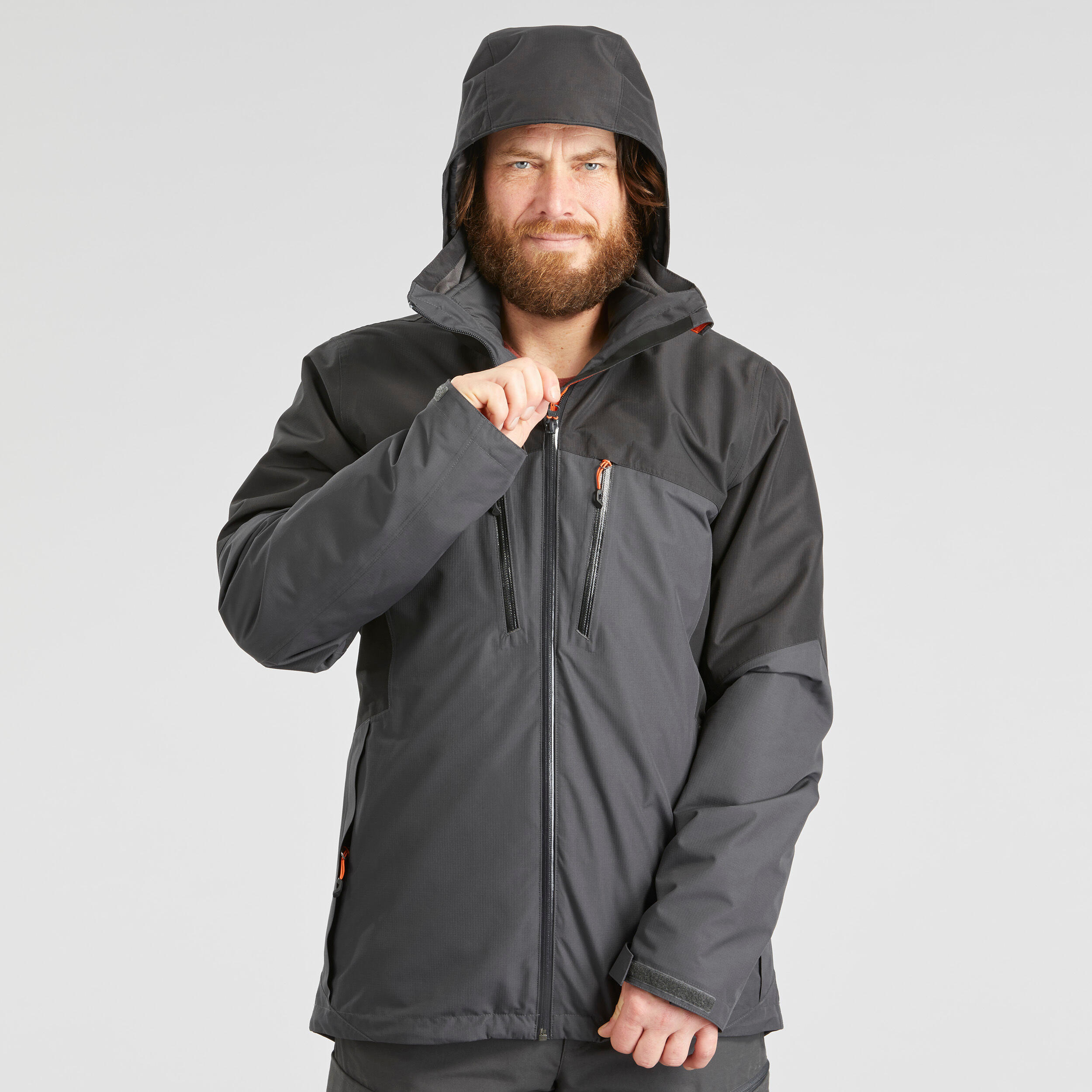 Men s 3 in 1 Waterproof Travel Trekking Jacket Travel 500 10 C Black