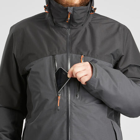 Куртка для треккинга при –10 °C 3 в 1 водонепроницаемая мужская чёрная TRAVEL 500