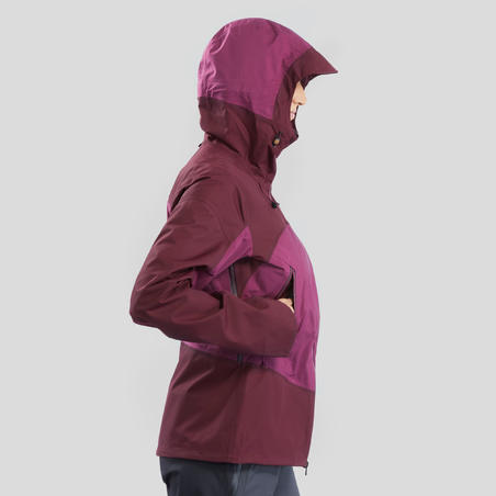 Жіноча куртка TREK 500 для гірського трекінгу - фіолетова