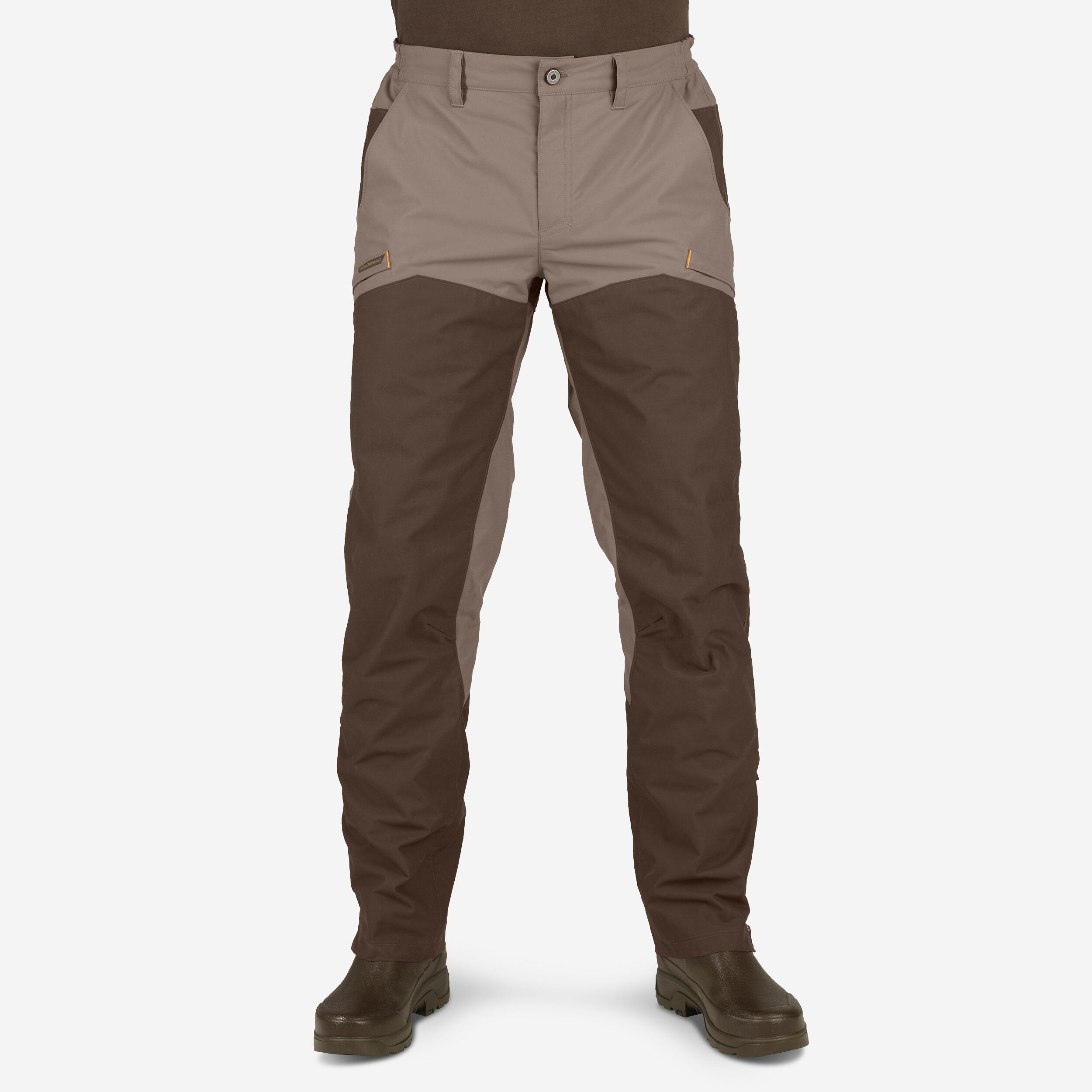 WATERPROOF HUNTING PANTS BROWN REINFORCEMENT 520