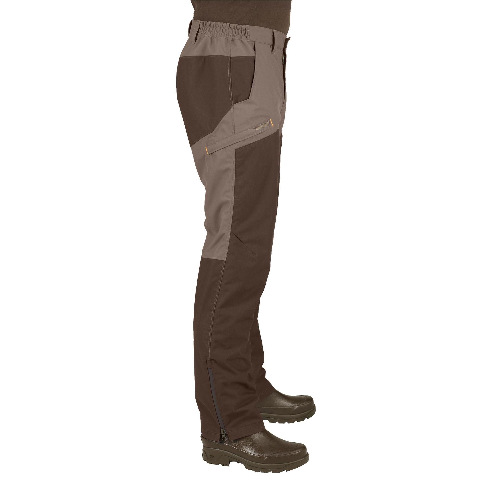 WATERPROOF HUNTING PANTS BROWN REINFORCEMENT 520