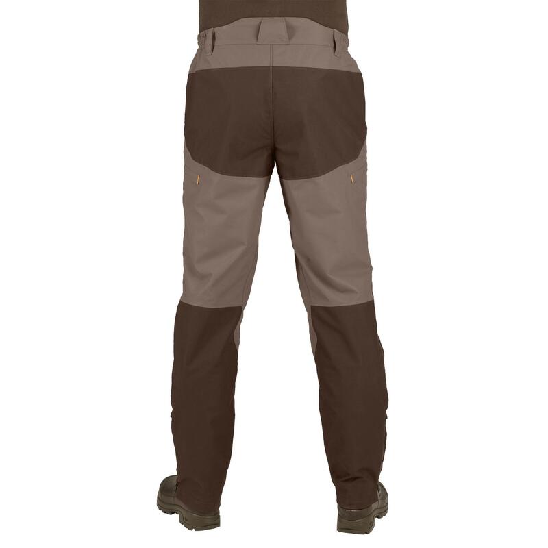 Pantalón De Caza Hombre Solognac Renfort 520 Resistente Marrón Impermeable