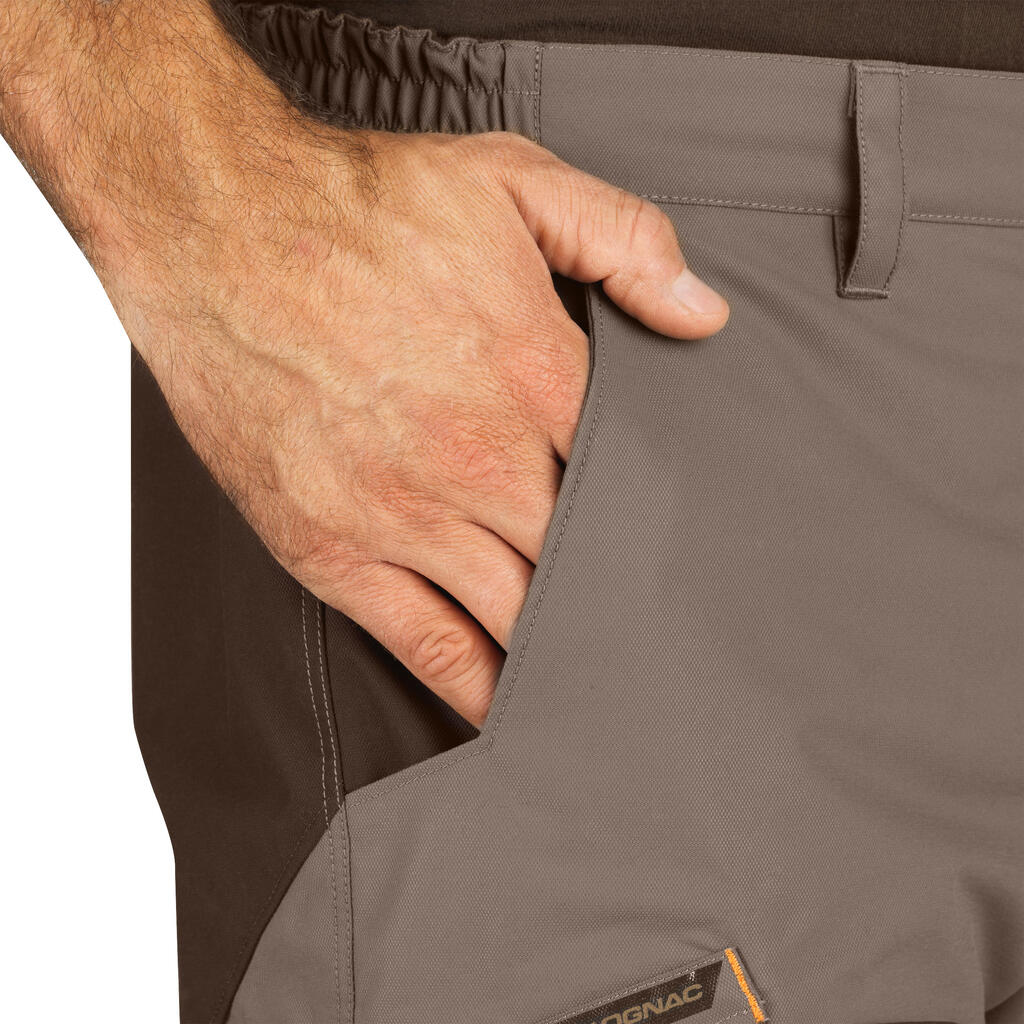Poľovnícke nohavice Renfort nepremokavé zosilnené hnedé520