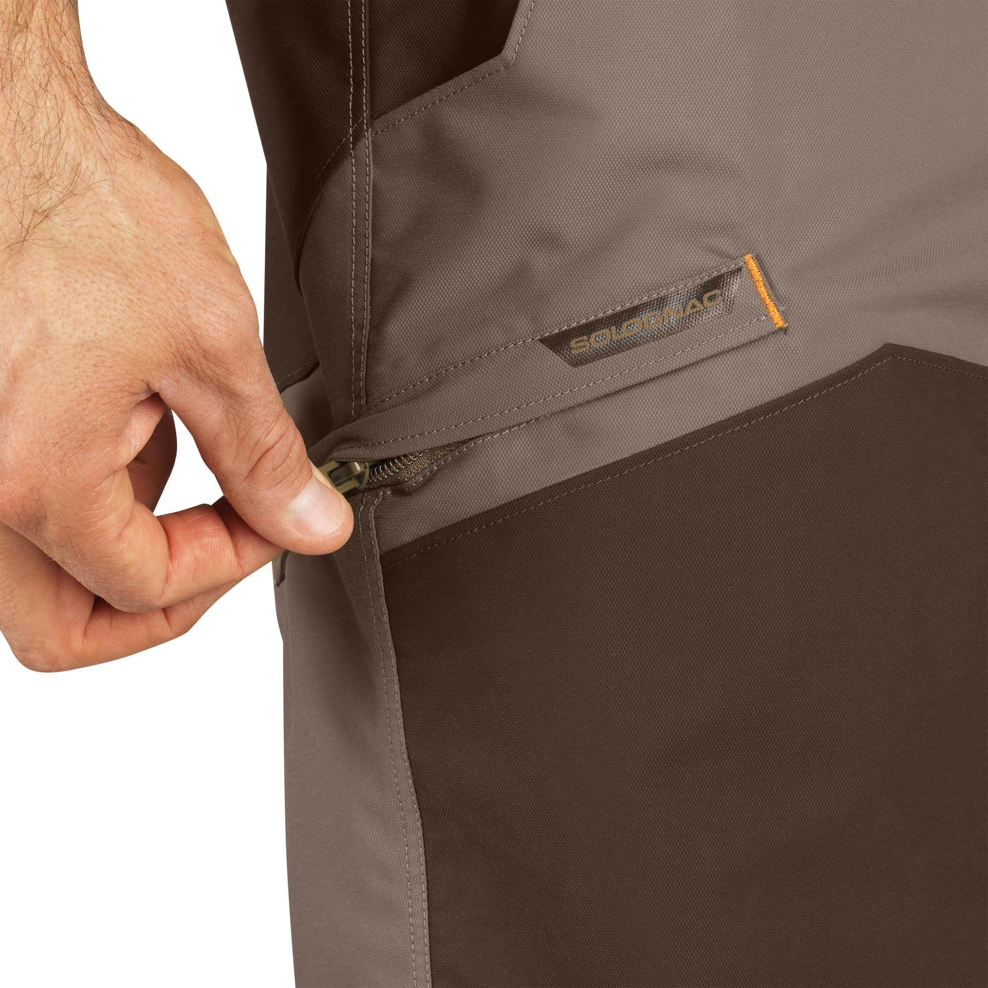 PANTALONI DA CACCIA IMPERMEABILI CON RINFORZO MARRONE 520