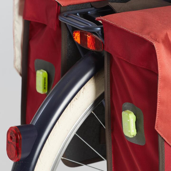 5520 Double Bike Bag 2x20L Burgundy ELOPS Decathlon