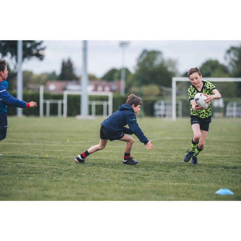 Kids' Rugby Shorts with Pockets R100 - Black