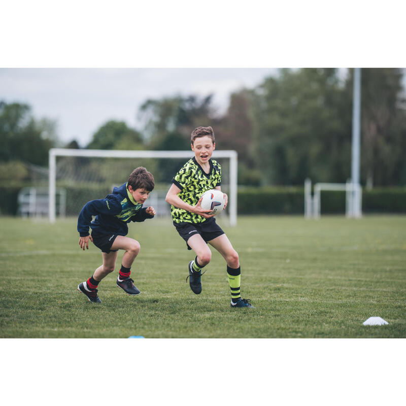 Kids' Rugby Shorts with Pockets R100 - Black