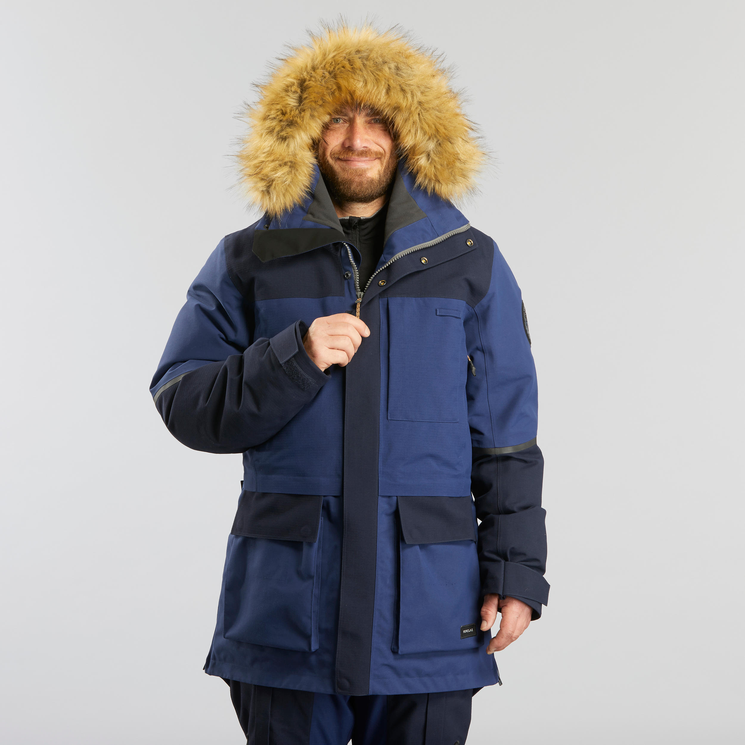 FORCLAZ Waterproof extra-warm Arctic 900 trekking parka jacket Blue