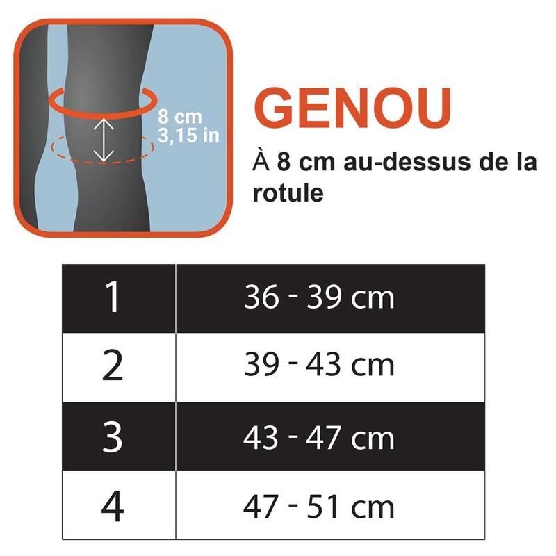 Genouillère de maintien ligamentaire gauche/droite homme/femme STRONG 700 noire