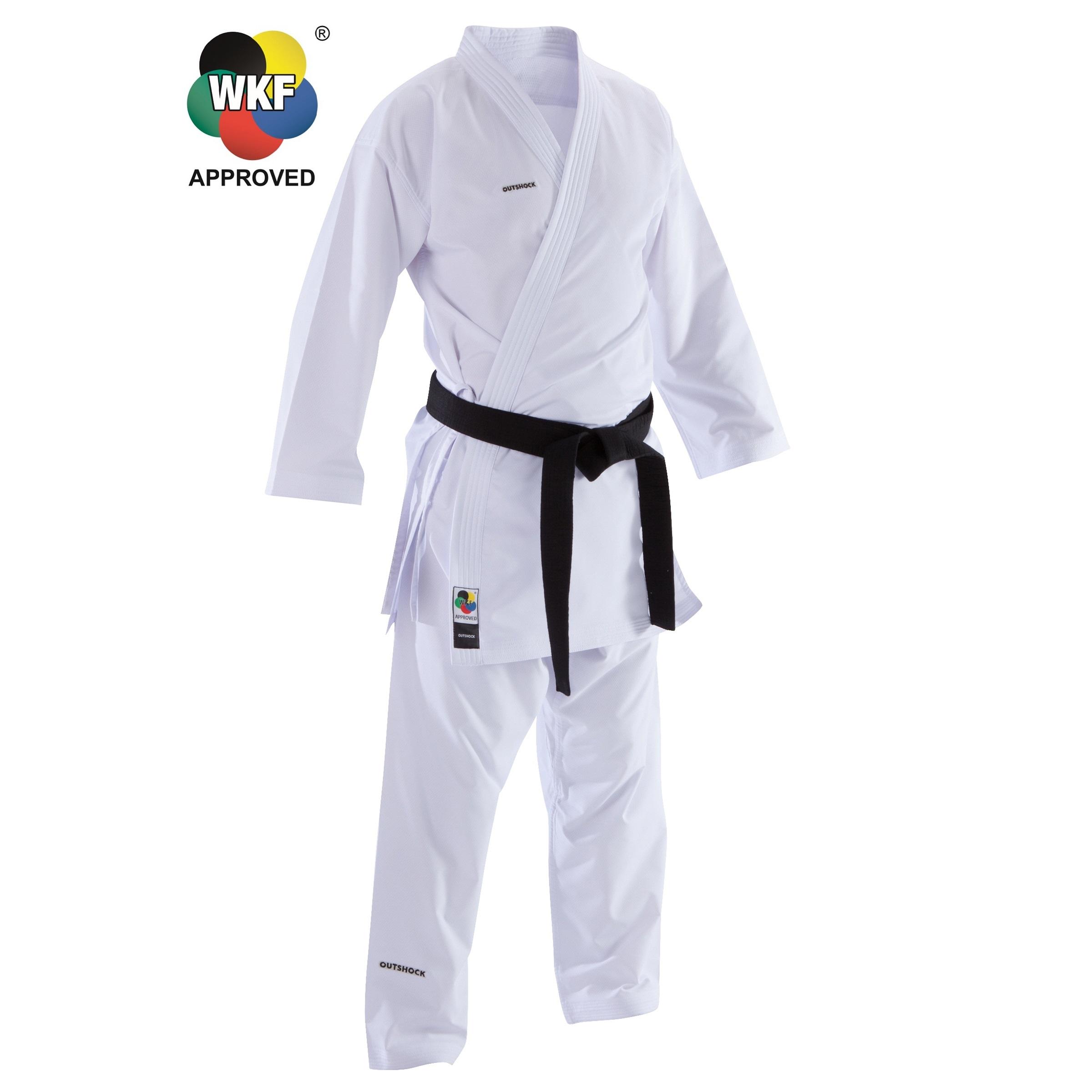 dentro Dentro Brillante KIMONO KÁRATE KARATEGI HOMOLOGADO WKF OUTSHOCK 900 ADULTO BLANCO