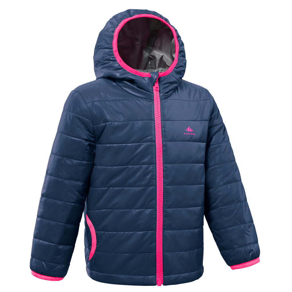 Wattierte Jacke Wandern MH500 Kleinkinder 92–116 marineblau/rosa