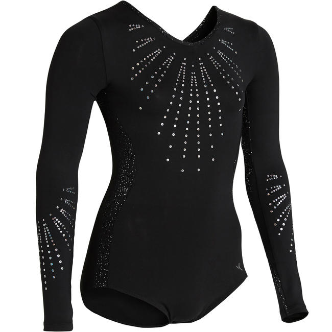 Download 500 Artistic Gymnastics Long-Sleeved Leotard - Black