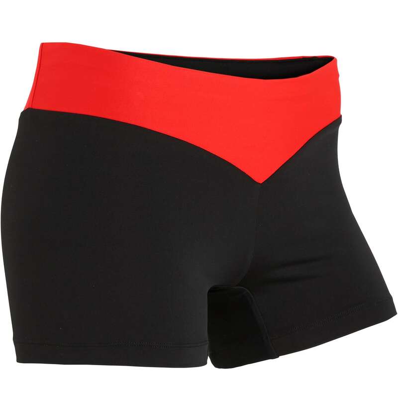 WOMEN ARTISTIC GYM APPAREL, HAND GRIP Clothing - 500 Gymnastics Shorts - Red DOMYOS - Bottoms