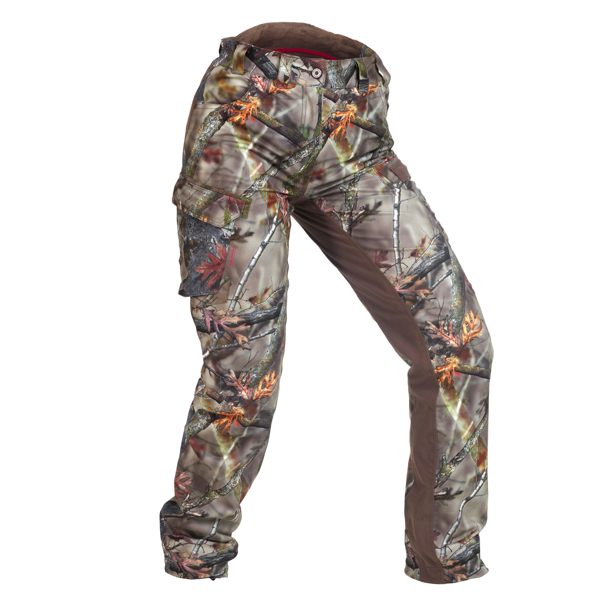 Pantalon de chasse imperméable chaud et silencieux femme - 500 camouflage - SOLOGNAC