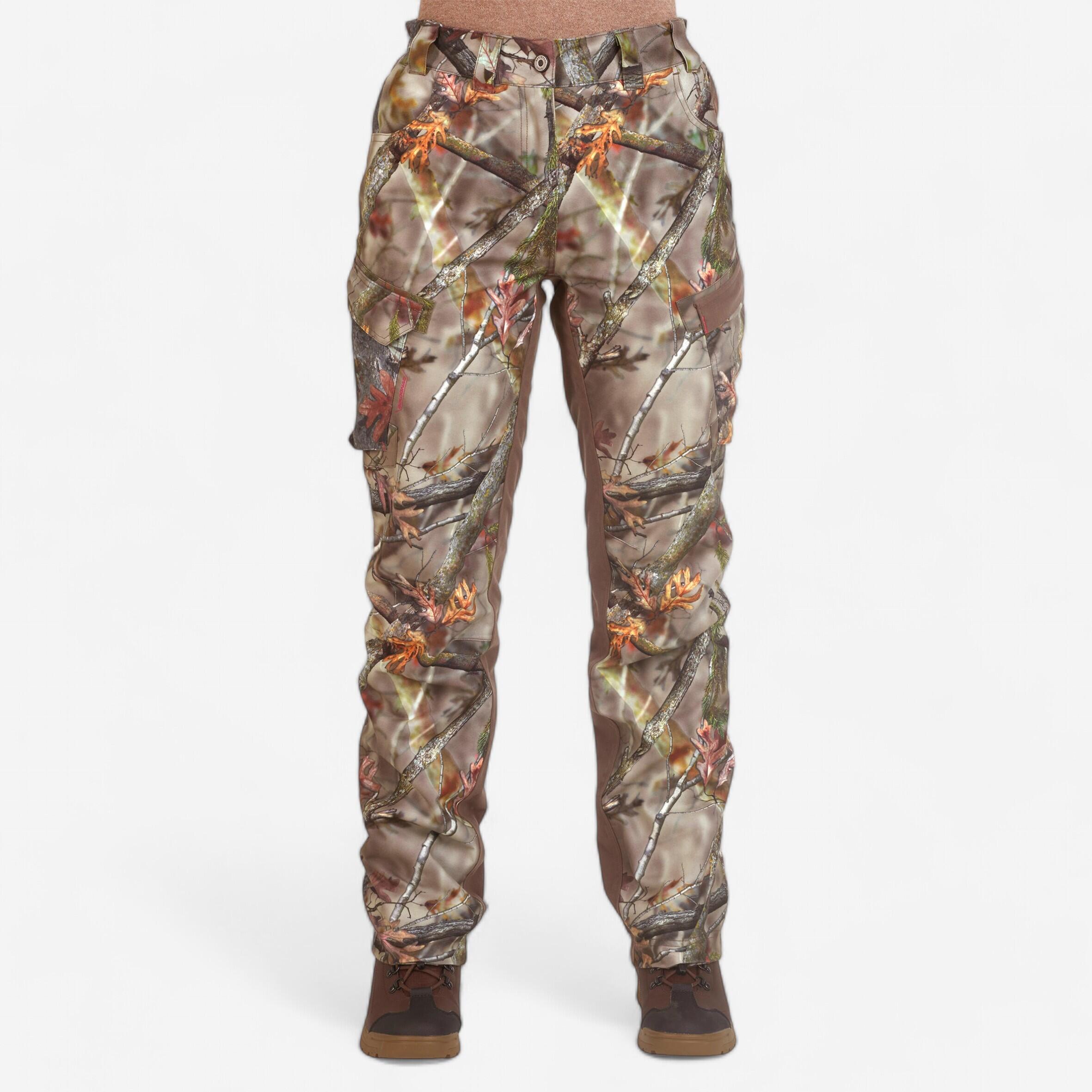 Women’s Hunting Trousers Warm Waterproof Silent - 500 Camo - SOLOGNAC