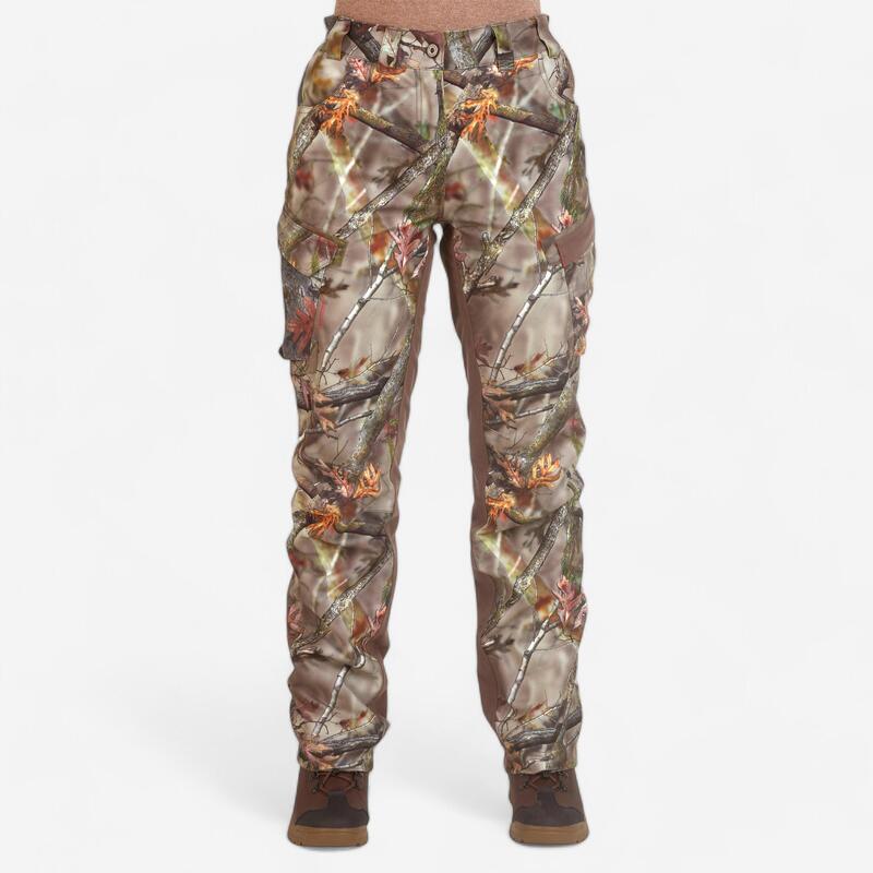 Pantalon 500 Impermeabil Călduros Maro Damă 