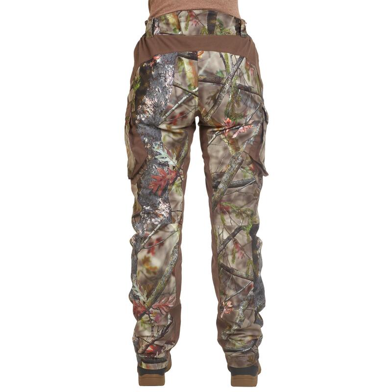 Jagdhose / Regenhose 500 Damen warm geräuscharm camouflage 