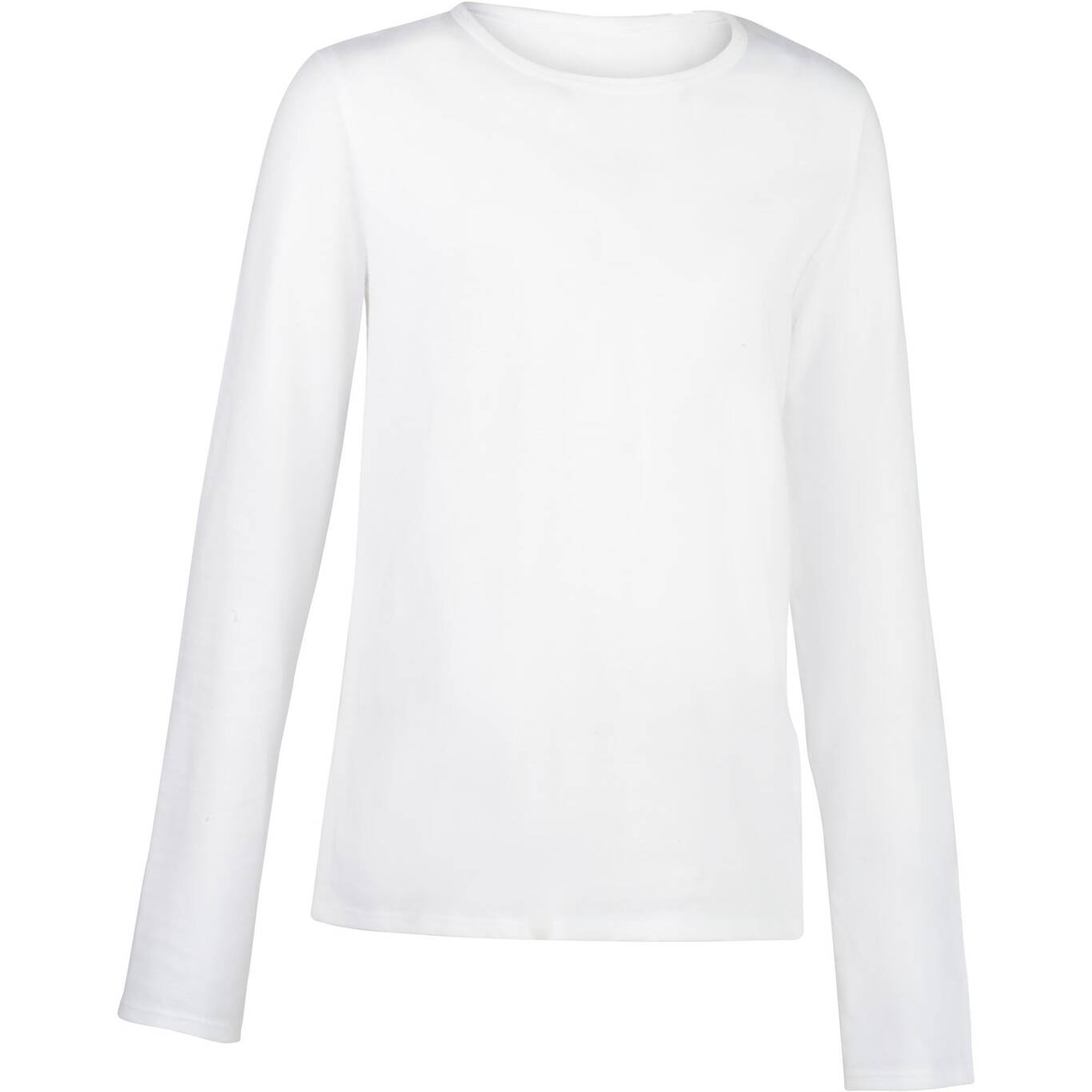 Kids' Basic Long-Sleeved Cotton T-Shirt - White