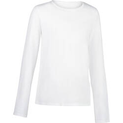 Kids' Basic Long-Sleeved Cotton T-Shirt - White