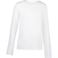 T-shirt enfant manches longues coton - Basique blanc