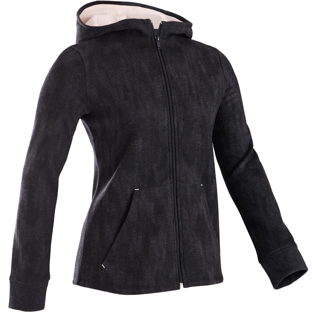 Μπουφάν με κουκούλα κοριτσιών 100 - Γκρι/μαύρο Κουκούλα εμπριμέ/ροζ