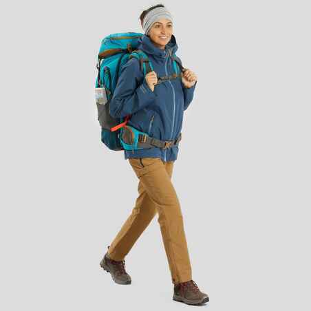 Γυναικείο σακίδιο Travel 500 50 λίτρων για Trekking με λουκέτο - Μπλε