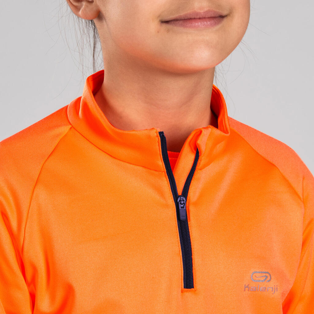 Detské tričko na atletiku Essentiel s dlhým rukávom oranžové